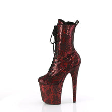 Load image into Gallery viewer, Pole Dance Boots PLEASER FLAMINGO 1040 SPF RED SNAKE