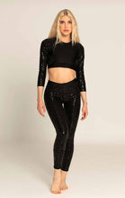 Cargar imagen en el visor de la galería, Leggings ULTRA GRIP Superhero V-String – Leopard Black (negro) – Paradise Chick