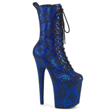 Carregar imagem no visualizador da galeria, Botas de pole dance PLEASER FLAMINGO 1040 SPF BLUE SNAKE