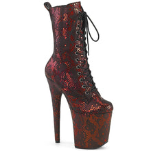 Load image into Gallery viewer, Pole Dance Boots PLEASER FLAMINGO 1040 SPF RED SNAKE