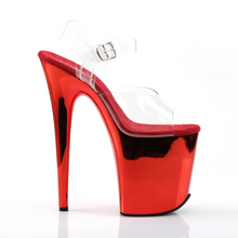 Cargar imagen en el visor de la galería, Sandalias Pleaser Flamingo-808 Cromadas Rojo 24/48 HRS
