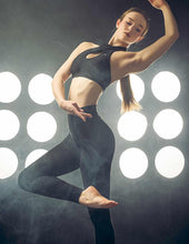 Load image into Gallery viewer, High waist yoga leggings Adele | Leggings | Color: black | Yoga Leggings | Dragonfly Pole Wear and Bikram Hot Yoga Clothes
