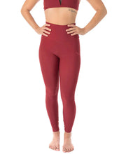 Load image into Gallery viewer, High waist yoga leggings Adele | Leggings | Color: burgundy | Yoga Leggings | Dragonfly Pole Wear and Bikram Hot Yoga Clothes

