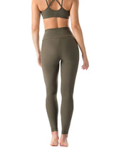 Load image into Gallery viewer, High waist yoga leggings Adele | Leggings | Color: khaki | Vysoké legíny na jógu | Dragonfly Pole Wear and Bikram Hot Yoga Clothes
