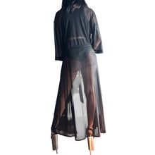 Load image into Gallery viewer, Long Black Transparent Kimono
