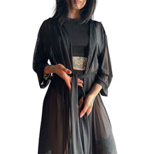 Load image into Gallery viewer, Long Black Transparent Kimono
