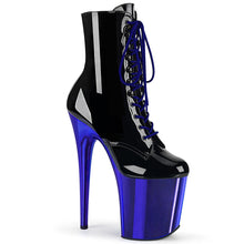 Carregar imagem no visualizador da galeria, Botas de pole dance PLEASER FLAMINGO 1020 - ROYAL BLUE CHROME PATENT LEATHER 
