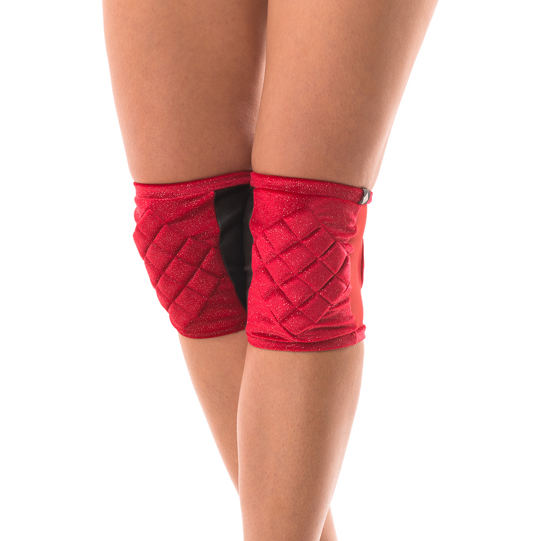 Joelheiras Poledancerka LUREX RED com bolso