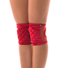 Load image into Gallery viewer, Poledancerka LUREX RED knee pads with pocket
