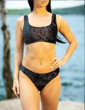Load image into Gallery viewer, Velvet bikini bottom Chloe | Swimwear | Color: black velvet | Swimwear | Dragonfly Bikini | Sports Bikini | Swimsuit

