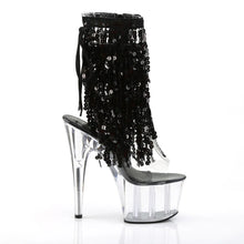 Carregar imagem no visualizador da galeria, Tacones Pleaser ADORE-1017SQF Transparente Negro Holo
