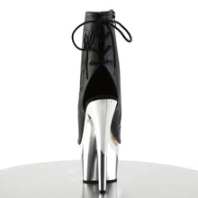 Carregar imagem no visualizador da galeria, Botas Pleaser ADORE-1018 - Pele sintética preta / Cromo prateado
