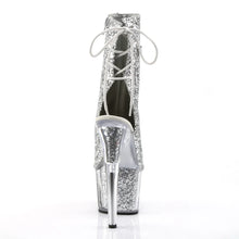 Load image into Gallery viewer, Tacones Pleaser ADORE-1018G Plata Purpurina
