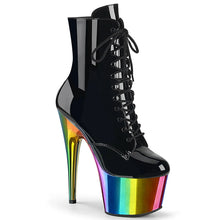 Cargar imagen en el visor de la galería, Tacones Pleaser ADORE-1020RC Negro Charol Rainbow
