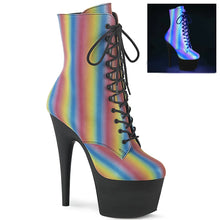Carregar imagem no visualizador da galeria, Tacones Pleaser ADORE-1020REFL-02 Rainbow Reflective Negro
