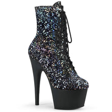 Load image into Gallery viewer, Tacones Pleaser ADORE-1020SPLAT Negro Velvet Plata
