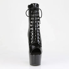 Load image into Gallery viewer, Tacones Pleaser ADORE-1021GP Negro Purpurina Charol
