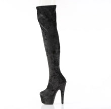Load image into Gallery viewer, Tacones Pleaser ADORE-3000WR Negro Shimmering Fabric
