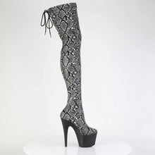 Load image into Gallery viewer, Tacones Pleaser ADORE-3008SP-BT Gris Negro Snake

