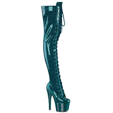 Load image into Gallery viewer, Tacones Pleaser ADORE-3020GP Teal Purpurina Charol
