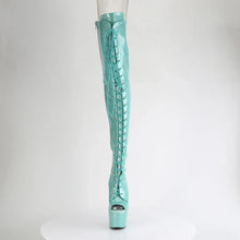 Load image into Gallery viewer, Tacones Pleaser ADORE-3021GP Aguamarina Purpurina Charol
