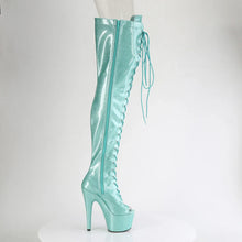 Load image into Gallery viewer, Tacones Pleaser ADORE-3021GP Aguamarina Purpurina Charol
