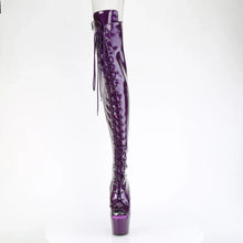 Load image into Gallery viewer, Tacones Pleaser ADORE-3021GP Morado Purpurina Charol
