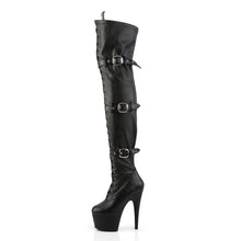 Carregar imagem no visualizador da galeria, Botas Pleaser ADORE-3028 - Pele sintética preta elástica / Preto mate
