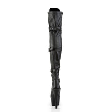 Carregar imagem no visualizador da galeria, Botas Pleaser ADORE-3028 - Pele sintética preta elástica / Preto mate
