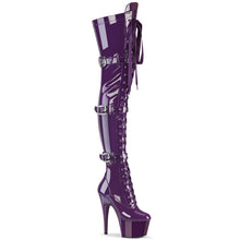 Carregar imagem no visualizador da galeria, Botas Pleaser ADORE-3028 - Verniz roxo elástico / Roxo
