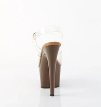 Load image into Gallery viewer, Tacones Pleaser ADORE-708 Transparente Moca
