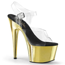 Load image into Gallery viewer, Tacones Pleaser ADORE-708 Transparente Dorado Cromo
