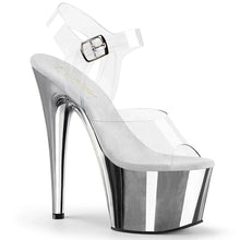 Load image into Gallery viewer, Tacones Pleaser ADORE-708 Transparente Matching Plata
