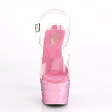 Load image into Gallery viewer, Tacones Pleaser ADORE-708CF Transparente Rosa Confetti
