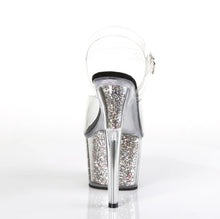 Load image into Gallery viewer, Tacones Pleaser ADORE-708CG Transparente Plata Confetti
