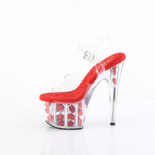 Load image into Gallery viewer, Tacones Pleaser ADORE-708FL Transparente Rojo Flowers
