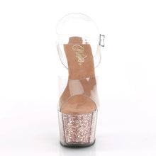 Load image into Gallery viewer, Tacones Pleaser ADORE-708G Transparente Oro Rosa
