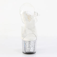 Load image into Gallery viewer, Tacones Pleaser ADORE-708G Transparente Plata Purpurina
