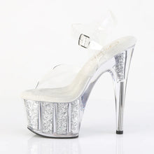 Load image into Gallery viewer, Tacones Pleaser ADORE-708G Transparente Plata Purpurina
