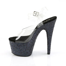 Load image into Gallery viewer, Tacones Pleaser ADORE-708LG Transparente Negro Purpurina

