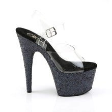 Load image into Gallery viewer, Tacones Pleaser ADORE-708LG Transparente Negro Purpurina
