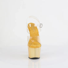 Load image into Gallery viewer, Tacones Pleaser ADORE-708LQ Transparente Liquid Dorado

