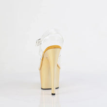 Load image into Gallery viewer, Tacones Pleaser ADORE-708LQ Transparente Liquid Dorado
