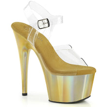 Load image into Gallery viewer, Tacones Pleaser ADORE-708LQ Transparente Liquid Dorado
