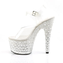 Cargar imagen en el visor de la galería, Tacones Pleaser ADORE-708MR-5 Transparente Blanco Plata
