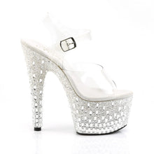 Cargar imagen en el visor de la galería, Tacones Pleaser ADORE-708MR-5 Transparente Blanco Plata
