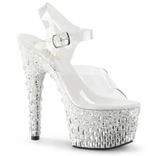 Cargar imagen en el visor de la galería, Tacones Pleaser ADORE-708MR-5 Transparente Blanco Plata

