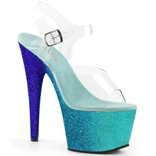 Cargar imagen en el visor de la galería, Tacones Pleaser ADORE-708OMBRE Transparente Aguamarina Azul
