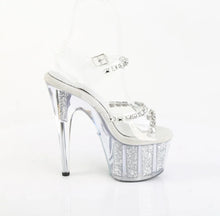 Cargar imagen en el visor de la galería, Tacones Pleaser ADORE-708PREM-STNG Transparente Plata Purpurina
