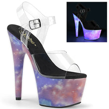 Load image into Gallery viewer, Tacones Pleaser ADORE-708REFL Transparente Morado Azul
